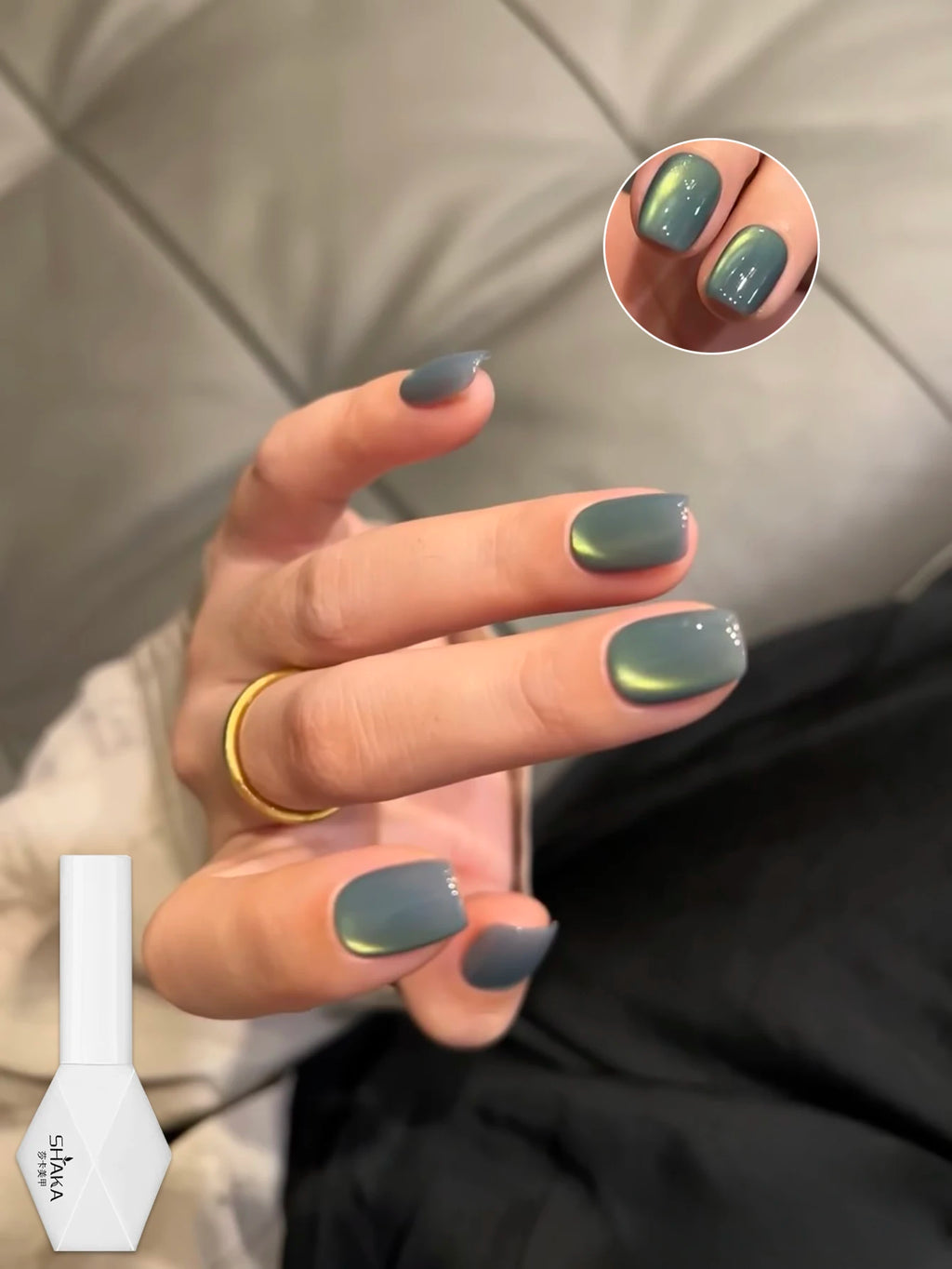WS Black Glass Cat Eye Magnetic Gel Nail Polish