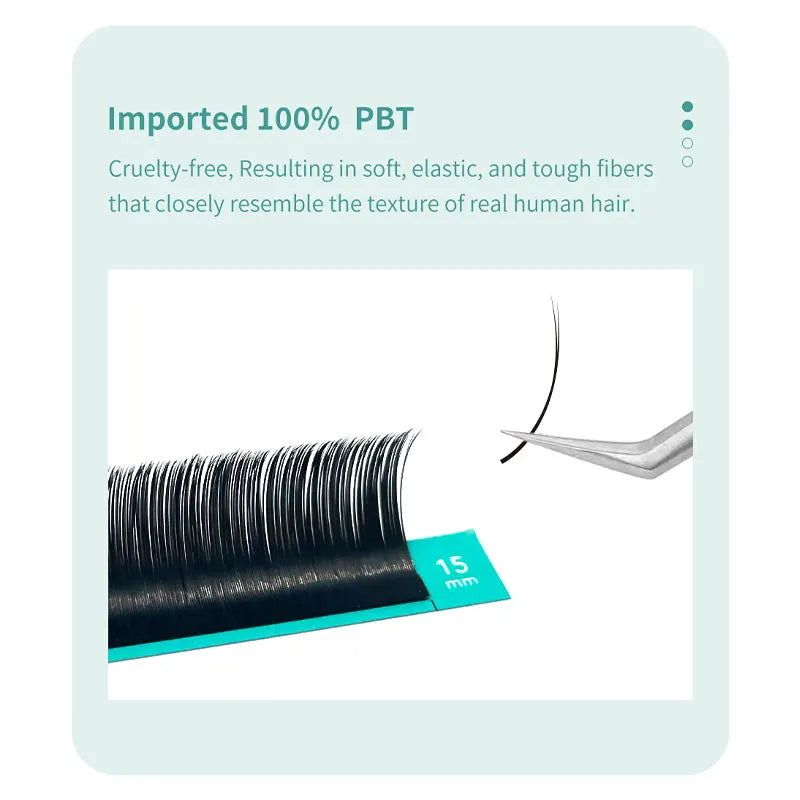 DIYDAY Ellipse Flat Eyelash Extensions (0.15 / 0.20mm) - Super Soft Natural Look Individual Lashes