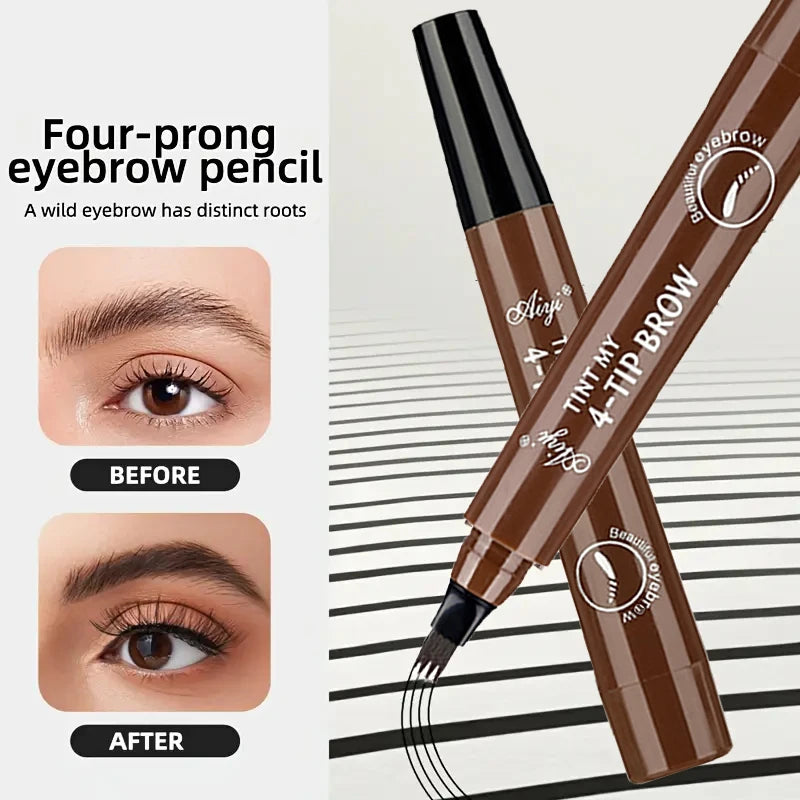 K-Beauty 4-Tip Microblade Eyebrow Pencil (Waterproof & Long-Lasting)