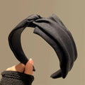 Soft Cotton Knit Wide Headband for Women - Ruched Scrunchie Texture Makeup Hair Hoop