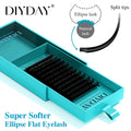 DIYDAY Ellipse Flat Eyelash Extensions (0.15 / 0.20mm) - Super Soft Natural Look Individual Lashes