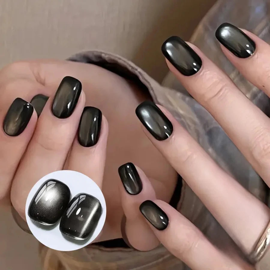 WS Black Glass Cat Eye Magnetic Gel Nail Polish