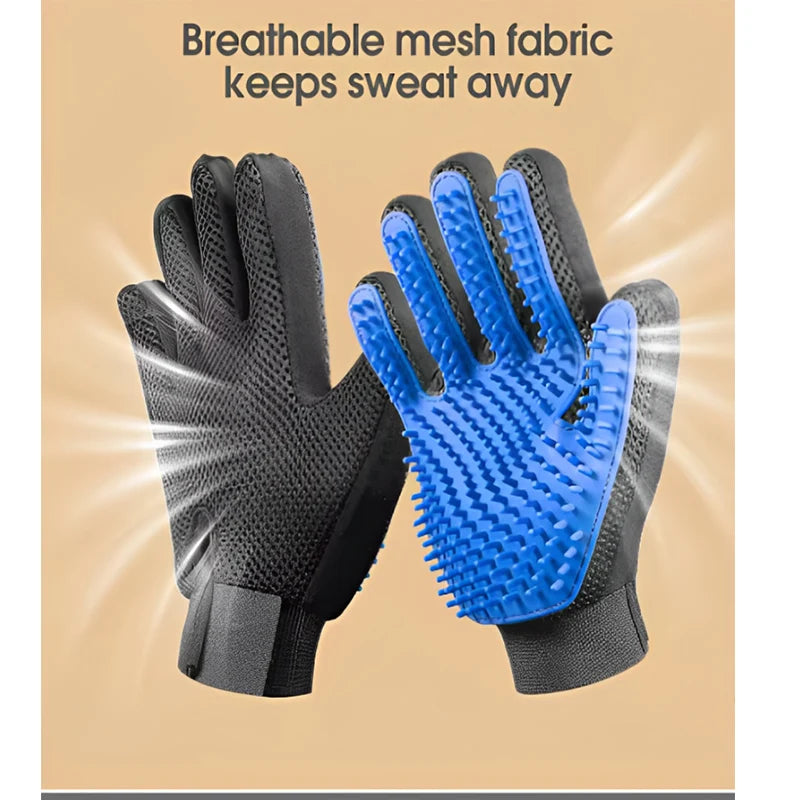 Pet Hair Remover & Massage Brush Glove for Pets