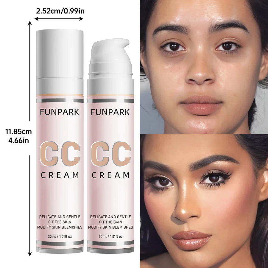 Color Correcting CC Cream - Waterproof Liquid Foundation & Concealer (30ml)