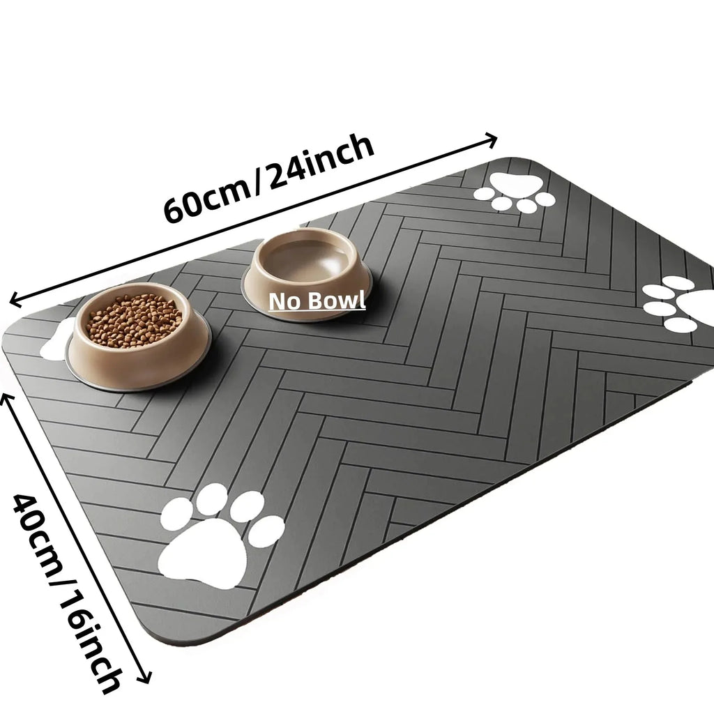Quick-Dry Pet Feeding Mat - Absorbent Water Mat for Dogs & Cats
