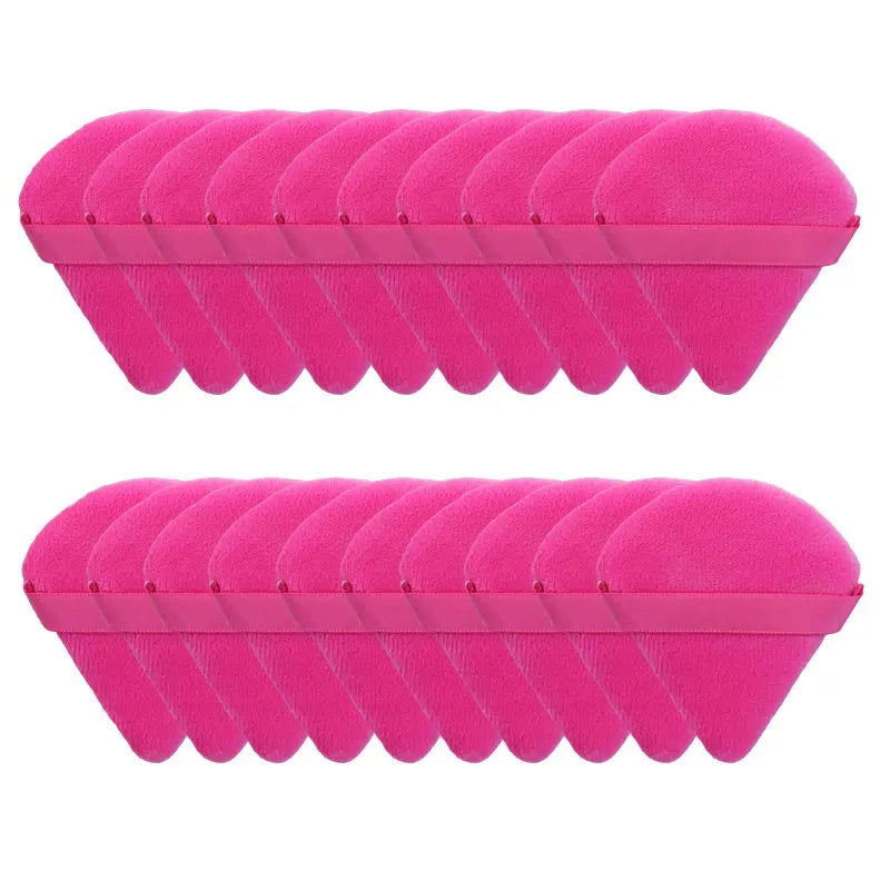 Triangle Velvet Powder Puffs - Washable & Lightweight Makeup Sponges (10/20 Pcs)