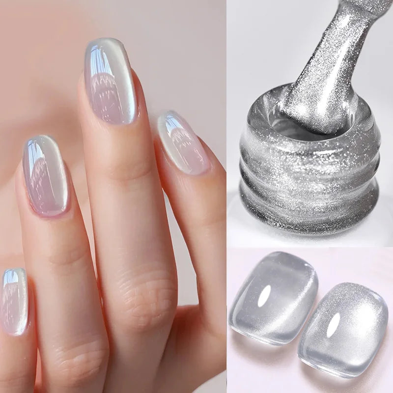 BORN PRETTY Silver Water Light Cat Eye Magnetic Gel Nail Polish (10ml)
