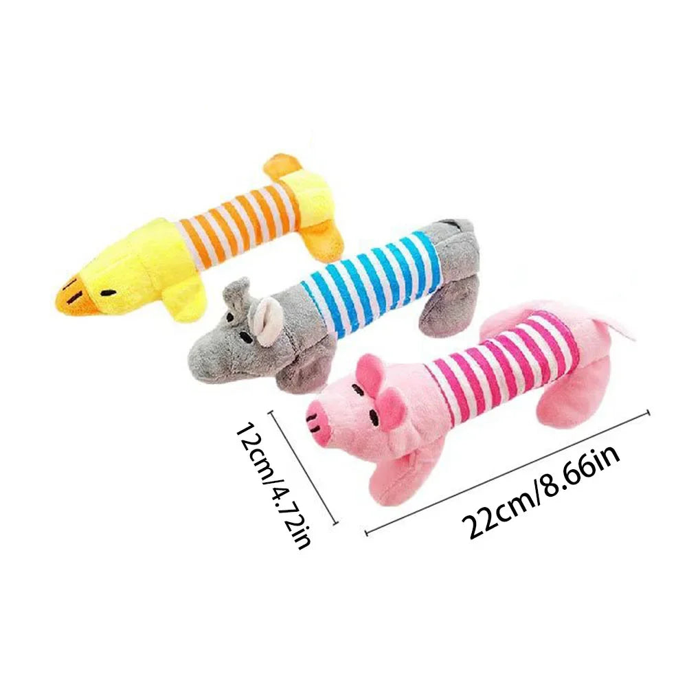 Interactive Cartoon Embroidery Plush Toy | Cute Squeaky Stress-Relief Toy for Dogs & Cats