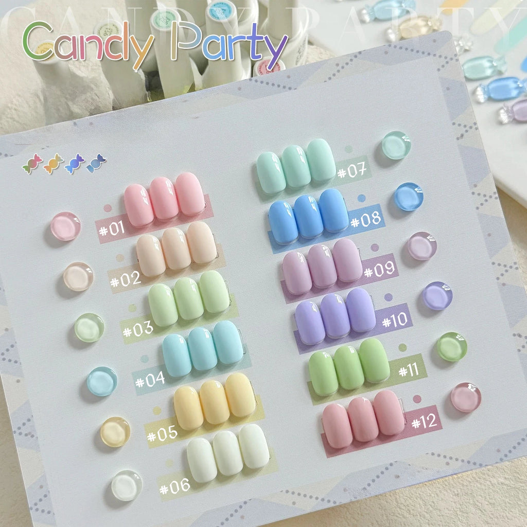 Nude Shiny Soak Off UV Gel Nail Polish Set - Long Lasting Nail Art Varnish (1-12 Pcs)