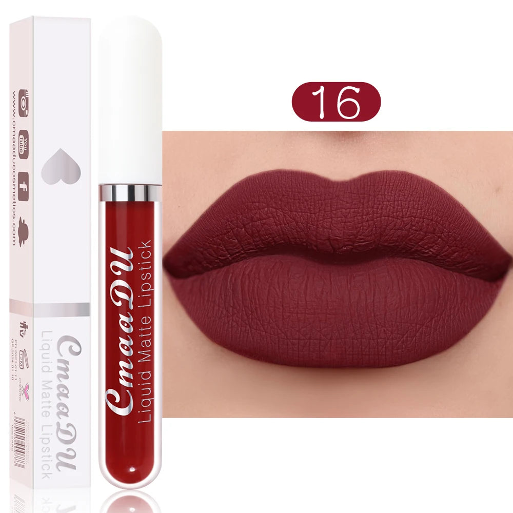 CmaaDu Matte Liquid Lipstick | Long-Lasting & Waterproof Lip Stain (Red Tones)