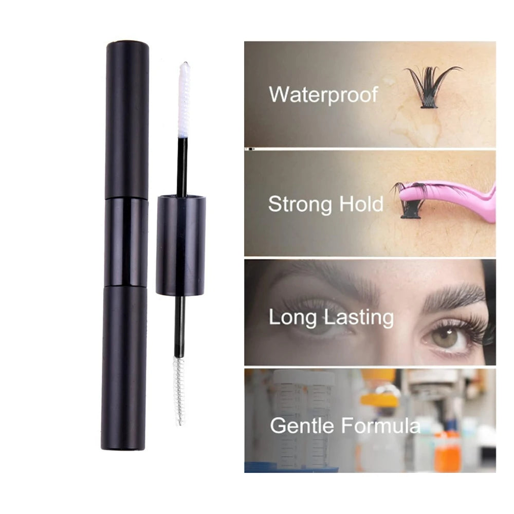 Dual-Ended Cluster Lash Glue & Sealant - Waterproof & Long-Lasting Eyelash Adhesive