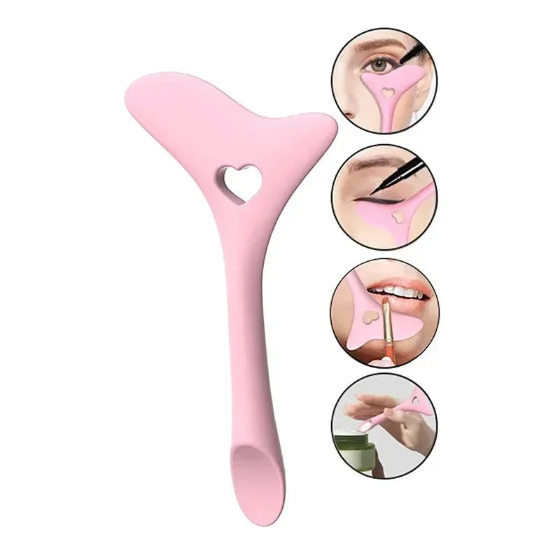 Multi-Functional Silicone Eyeliner Stencil | Reusable Wing Tip & Lipstick Application Aid