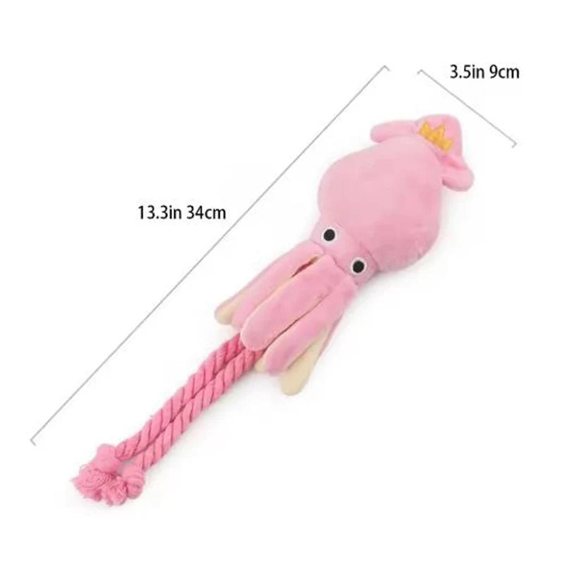 Squeaky Cotton Rope Octopus Toy | Durable Teeth-Cleaning Chew Toy for Dogs & Cats