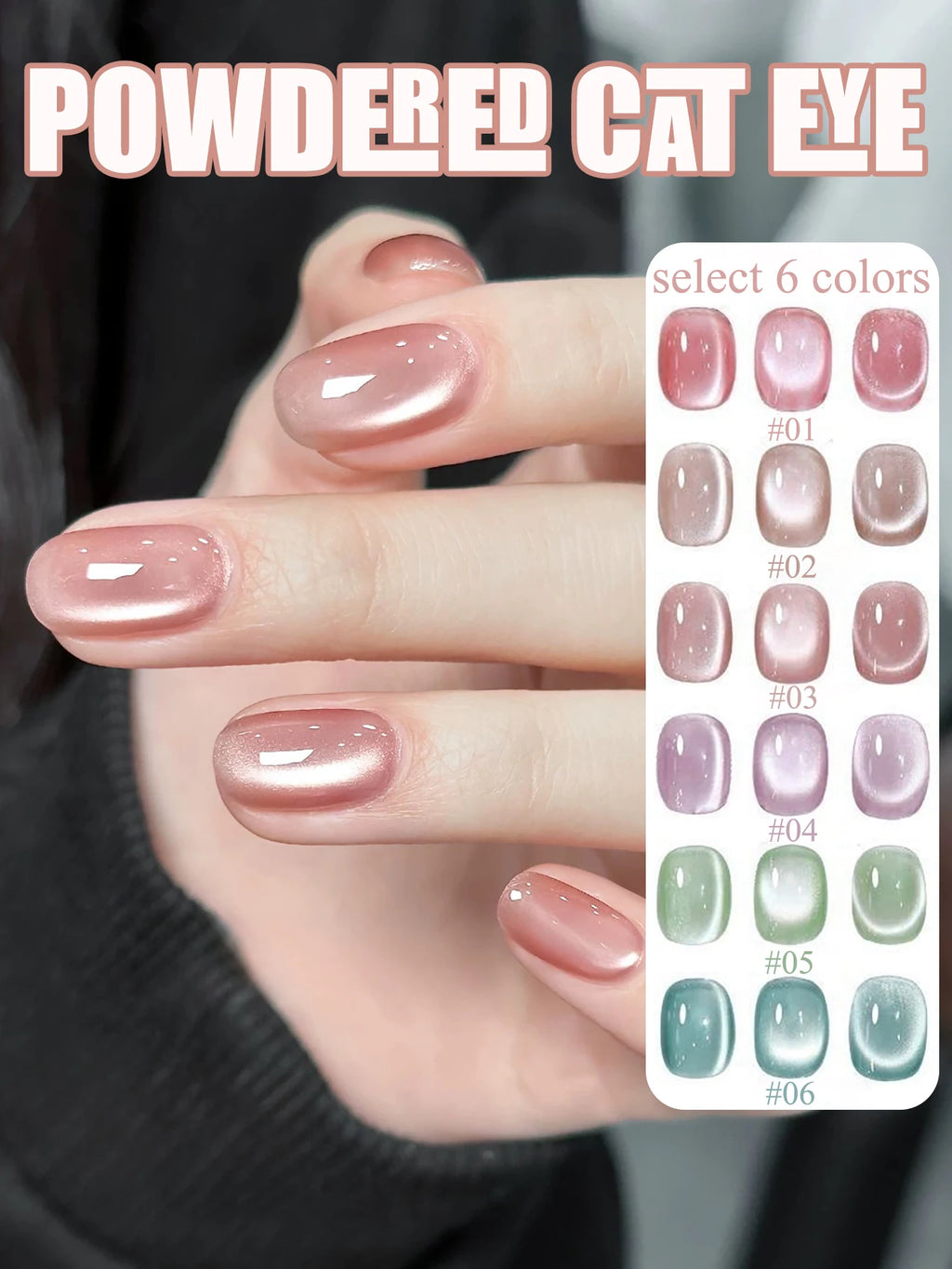 WS Black Glass Cat Eye Magnetic Gel Nail Polish