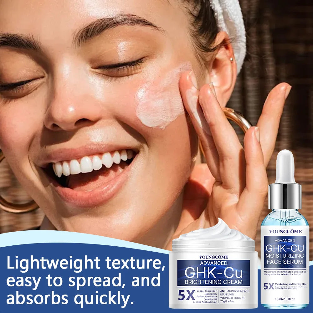GHK-Cu Copper Peptide Anti-Aging Cream & Serum - Firming, Wrinkle-Repair & Hydrating Moisturizer
