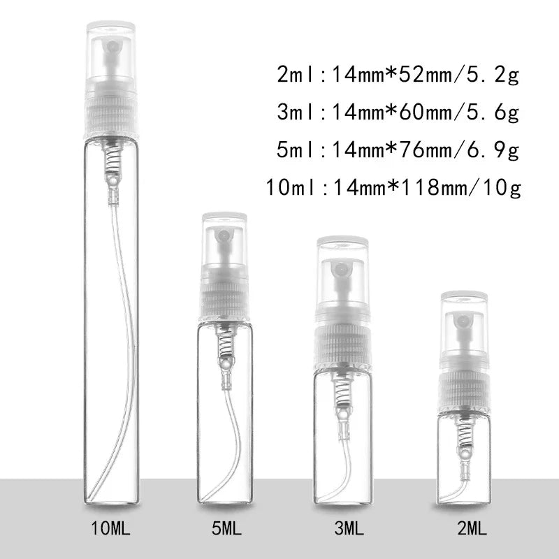 Mini Clear Glass Perfume Atomizer Set