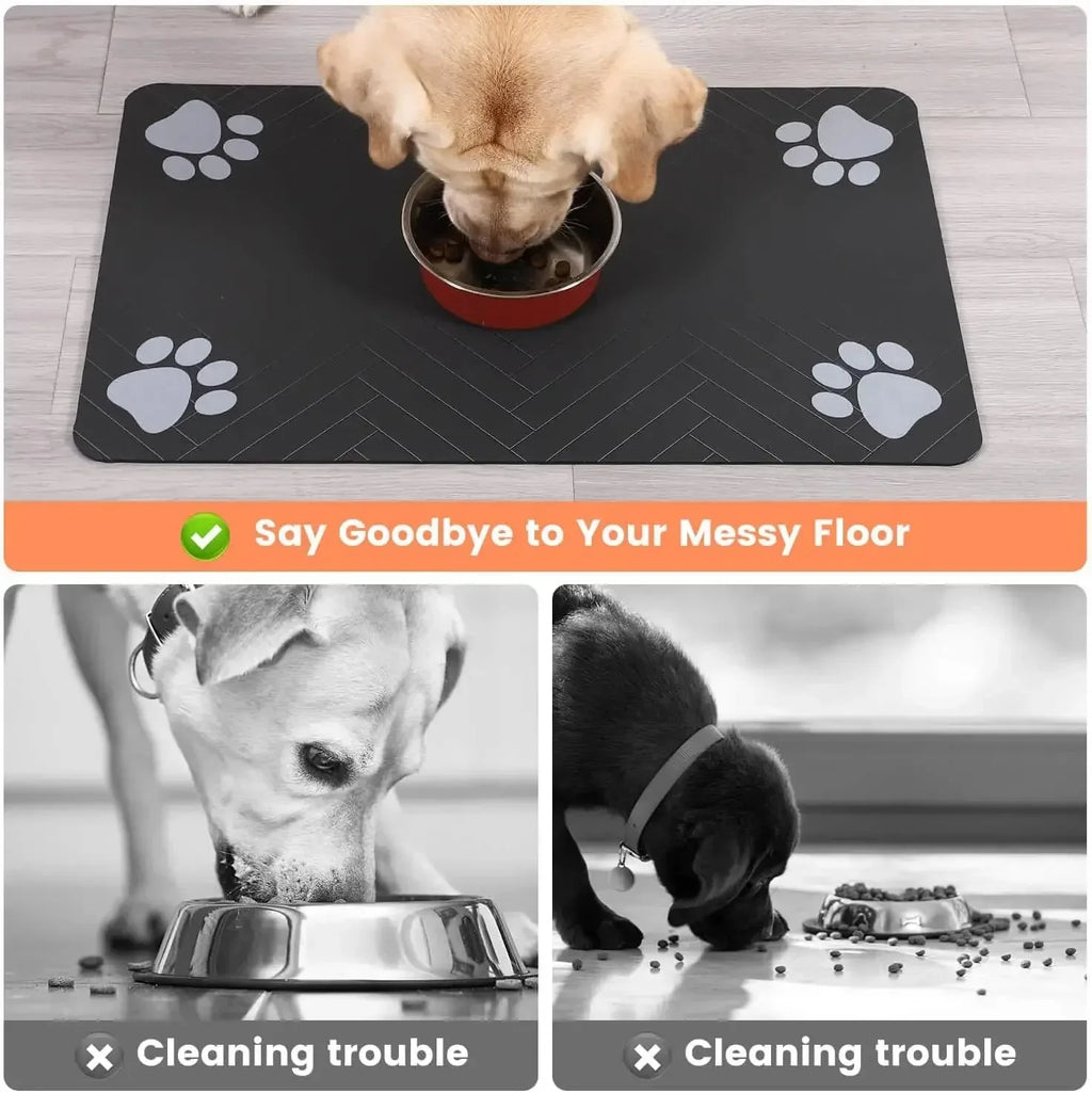Quick-Dry Pet Feeding Mat - Absorbent Water Mat for Dogs & Cats