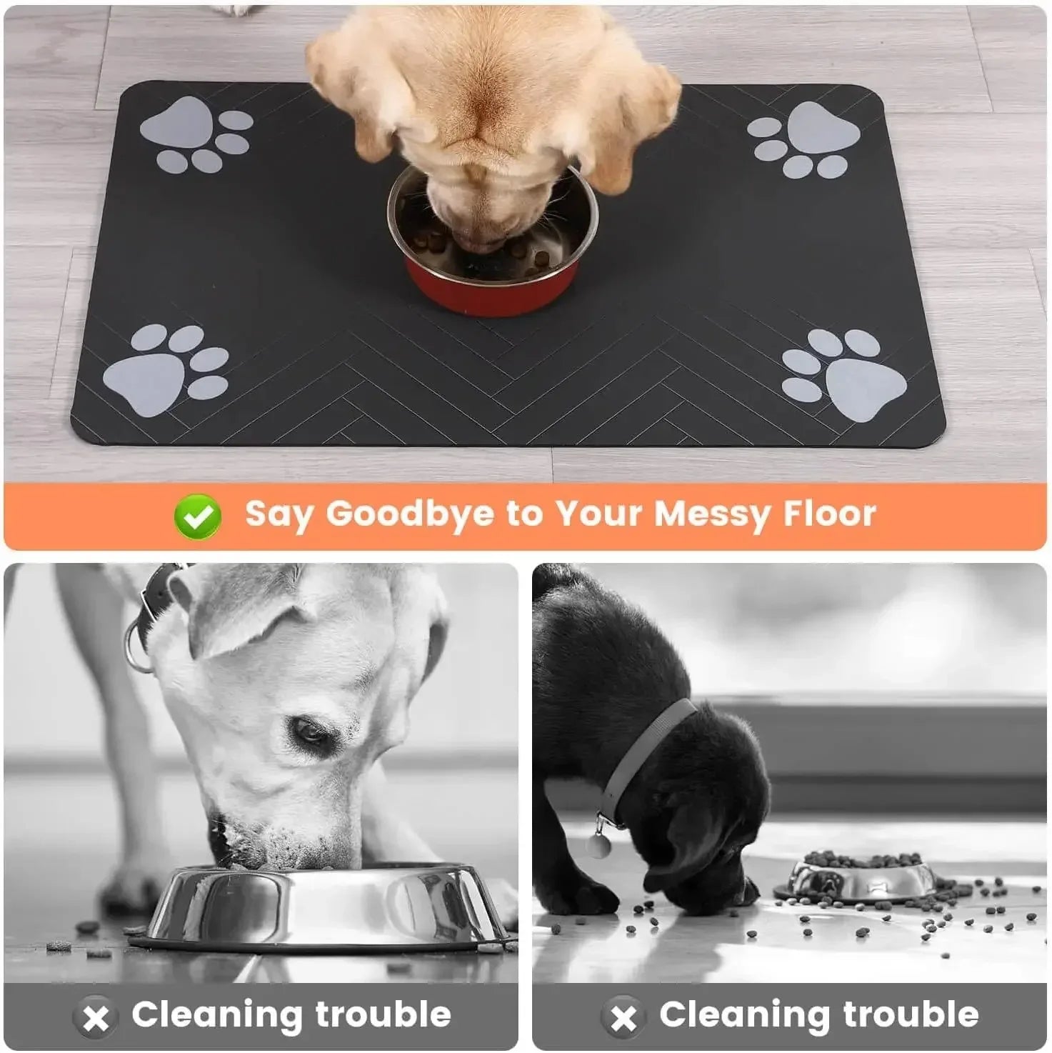 Quick-Dry Pet Feeding Mat - Absorbent Water Mat for Dogs & Cats