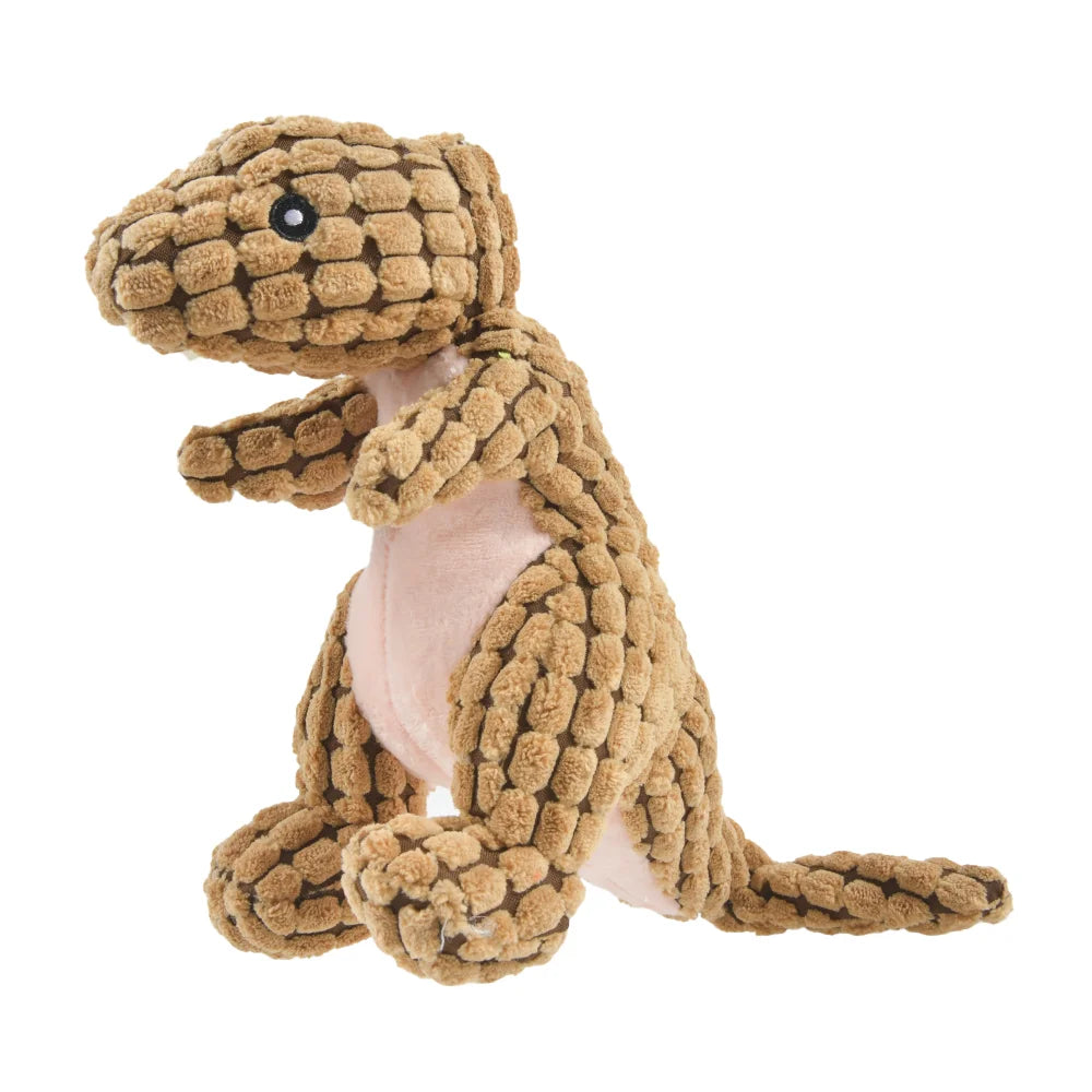 Interactive Plush Dinosaur Toy | Durable Chew & Play Toy for Small Dogs & Cats