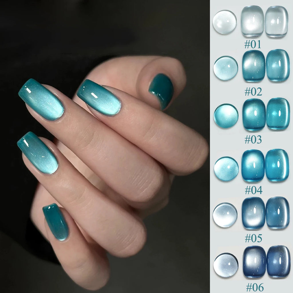 WS Black Glass Cat Eye Magnetic Gel Nail Polish