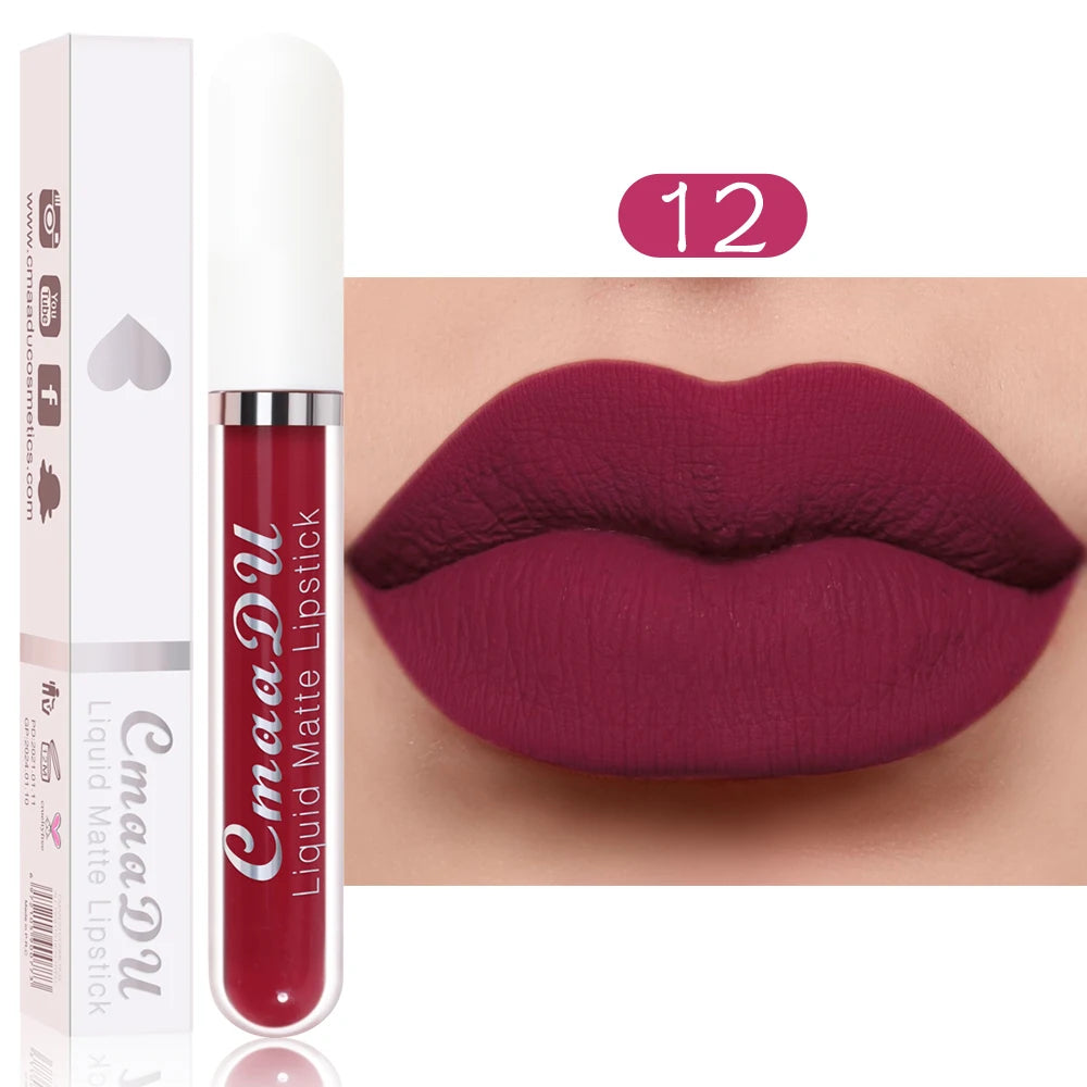 CmaaDu Matte Liquid Lipstick | Long-Lasting & Waterproof Lip Stain (Red Tones)