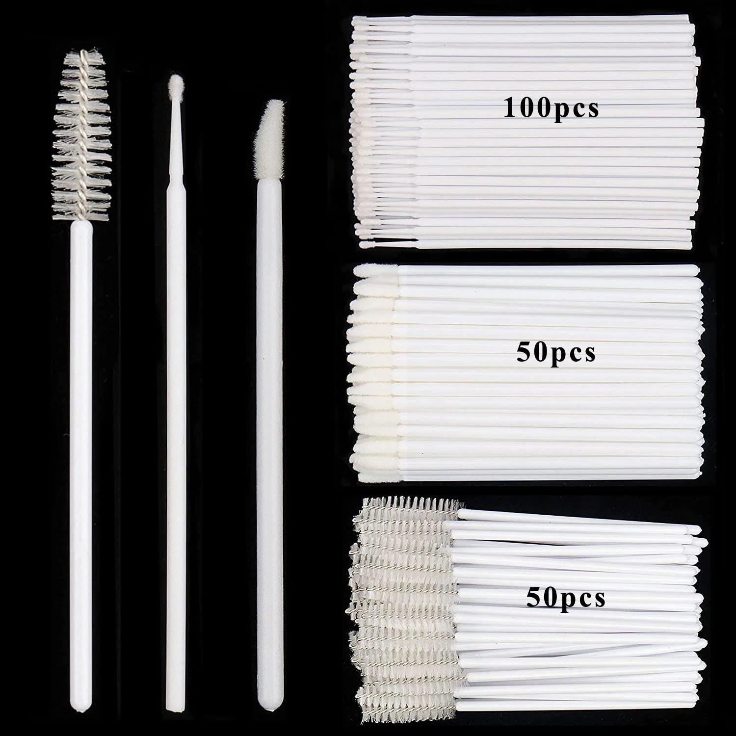 200-Piece Disposable Makeup Brushes Set | Mascara Wands, Lip Applicators & Microbrushes