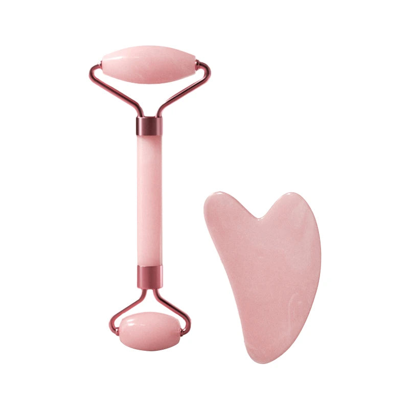 Resin Facial Roller & Gua Sha Scraping Board Set for Face, Neck, and Eye Care