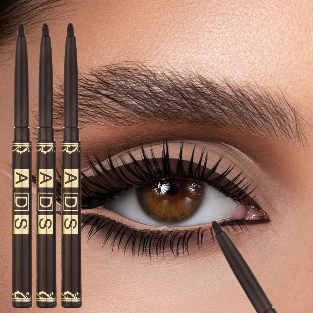 3-Piece Waterproof & Smudge-Proof Black Eyeliner Pencil Set