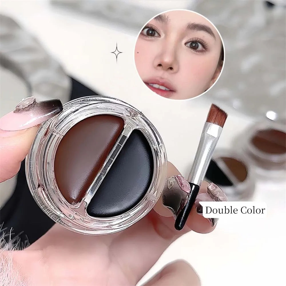 Two-Tone Matte Eyebrow Gel with Brush - Waterproof & Sweat-Proof 3D Natural Brow Cream