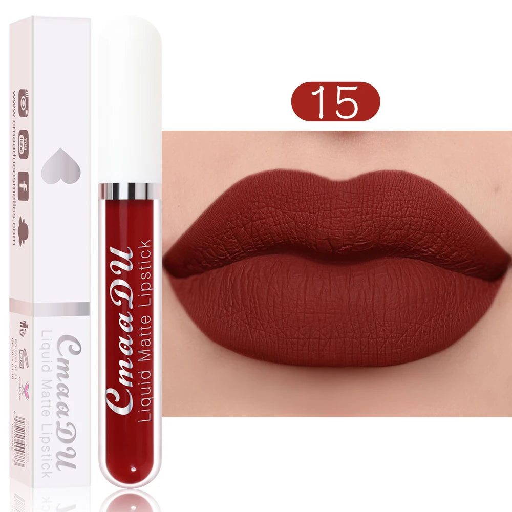 CmaaDu Matte Liquid Lipstick | Long-Lasting & Waterproof Lip Stain (Red Tones)