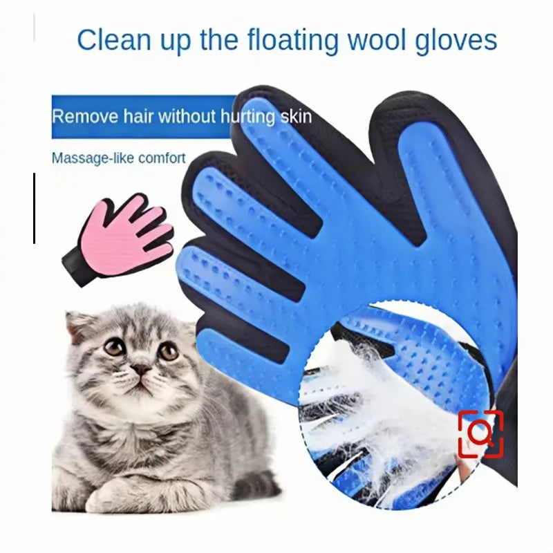 Pet Hair Remover & Massage Brush Glove for Pets