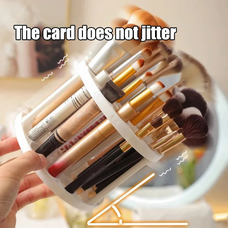 45-Hole Rotating Makeup Brush Holder | 360° Desktop Beauty Storage Organizer