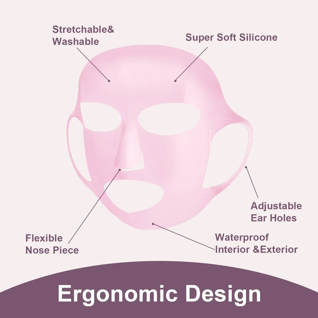 Reusable Silicone Face Mask Cover for Sheet Masks - Moisture Lock & Anti-Evaporation Waterproof Facial Wrap