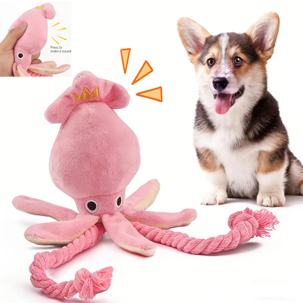 Squeaky Cotton Rope Octopus Toy | Durable Teeth-Cleaning Chew Toy for Dogs & Cats