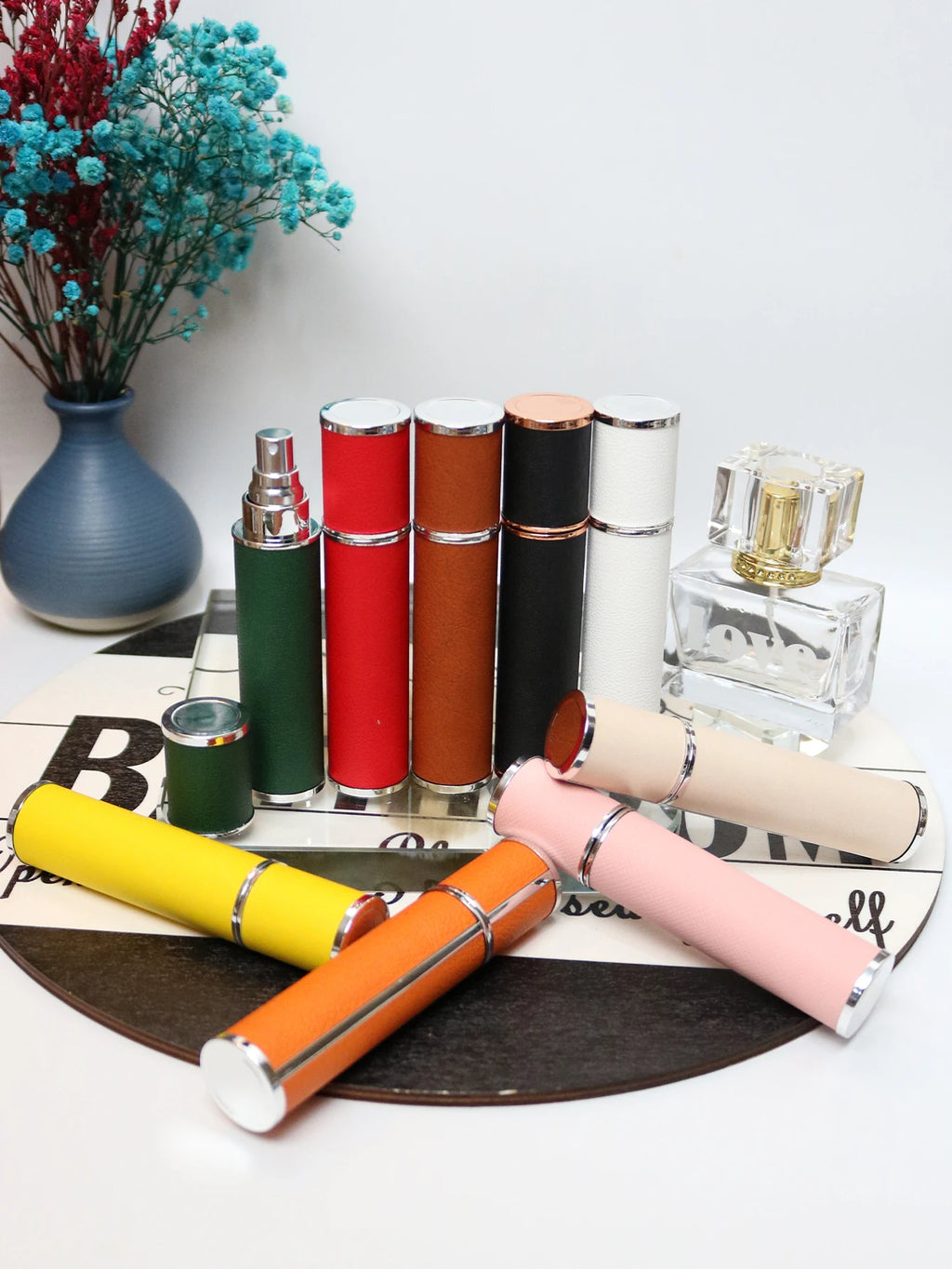 Luxury Leather Refillable Perfume Spray Bottle (10ml)