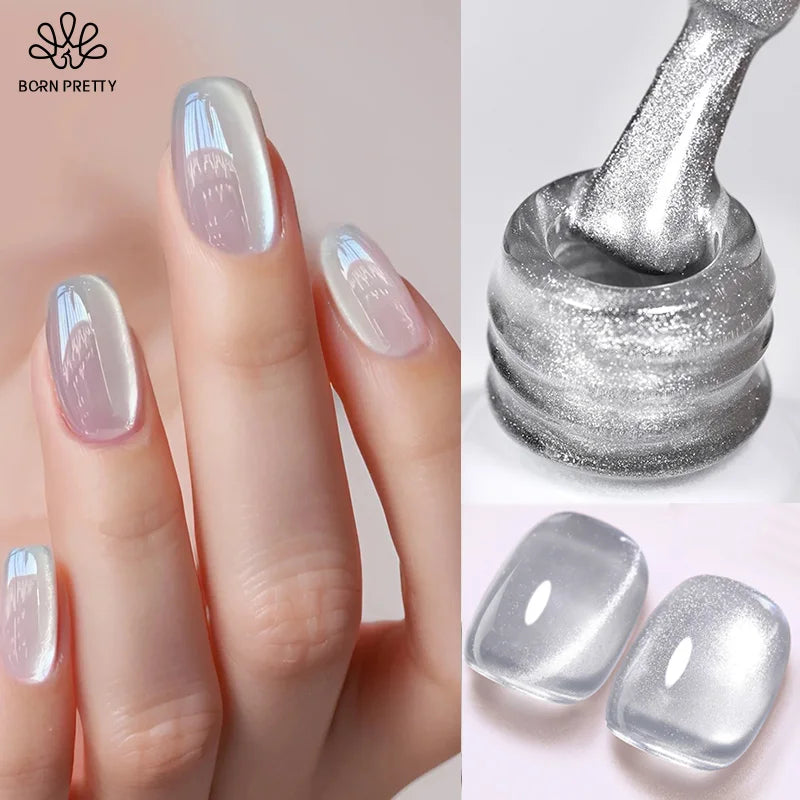 BORN PRETTY Silver Water Light Cat Eye Magnetic Gel Nail Polish (10ml)