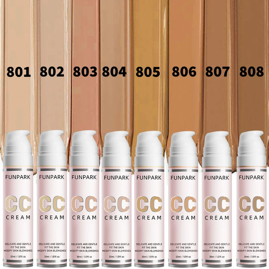 Color Correcting CC Cream - Waterproof Liquid Foundation & Concealer (30ml)
