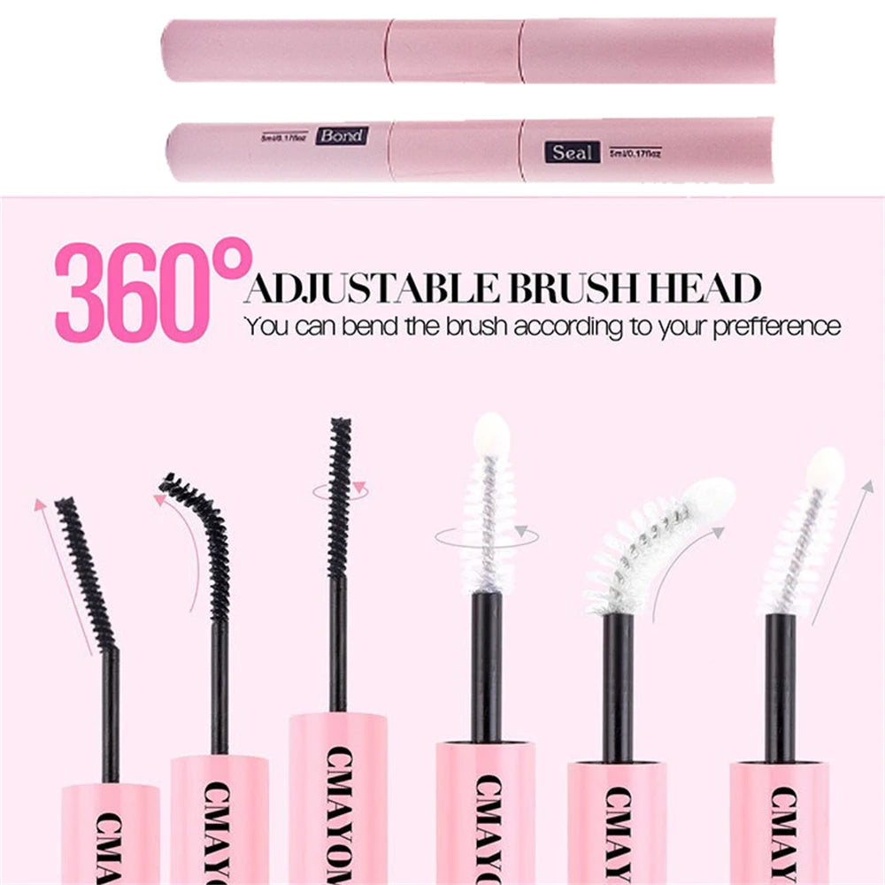 Dual-Ended Cluster Lash Glue & Sealant - Waterproof & Long-Lasting Eyelash Adhesive