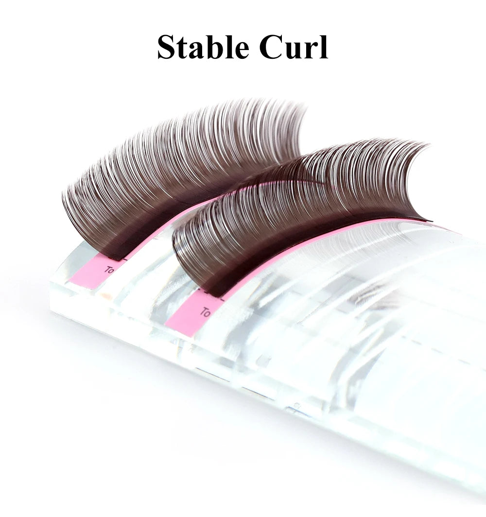 NAGARAKU Soft Natural Synthetic Mink Brown Eyelash Extensions (16 Lines)