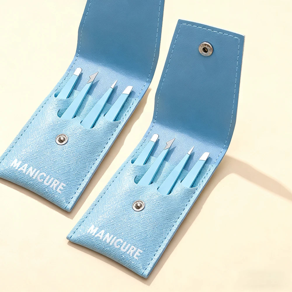 Stainless Steel Slanted Eyebrow Tweezers | Precision Fine Hair Remover & Beauty Tool