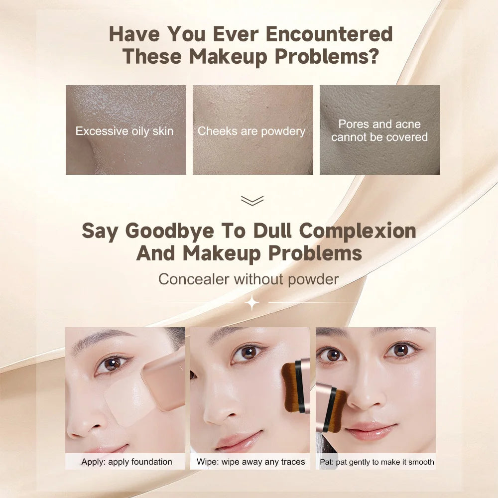 Dual-Ended Foundation Stick with Built-in Brush