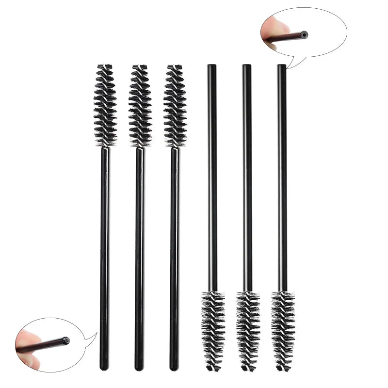 50-Piece Disposable Crystal Mascara Wands | Diamond Handle Eyelash & Eyebrow Brushes