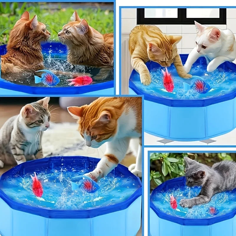 Portable Blue Pet Play Pool | Outdoor Splash Pad & Interactive Cat & Dog Water Oasis
