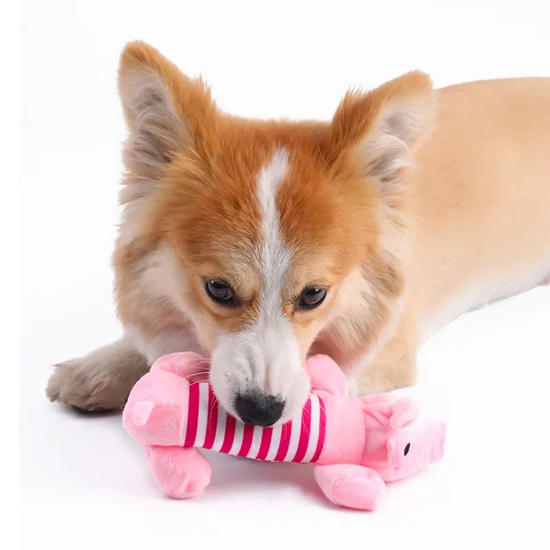 Interactive Cartoon Embroidery Plush Toy | Cute Squeaky Stress-Relief Toy for Dogs & Cats