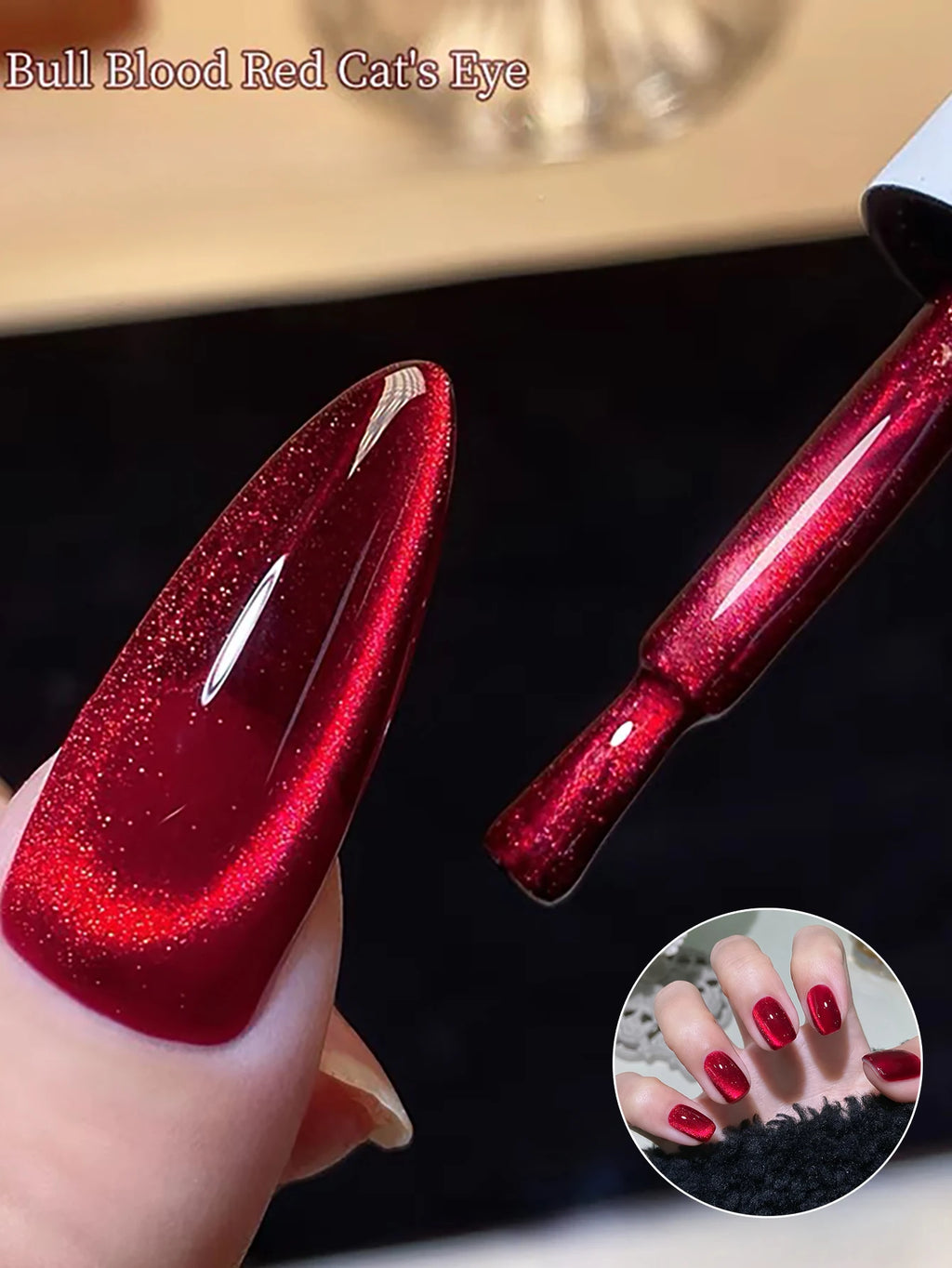 WS Black Glass Cat Eye Magnetic Gel Nail Polish