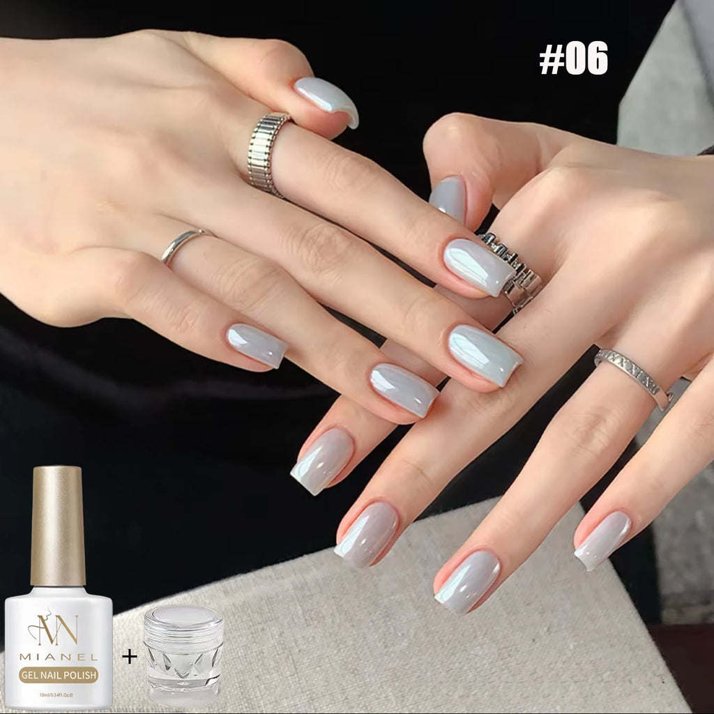 Nude Shiny Soak Off UV Gel Nail Polish Set - Long Lasting Nail Art Varnish (1-12 Pcs)