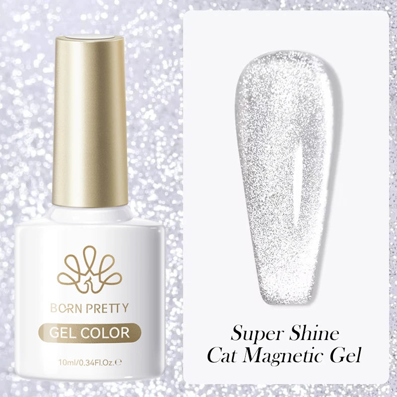 BORN PRETTY Silver Water Light Cat Eye Magnetic Gel Nail Polish (10ml)