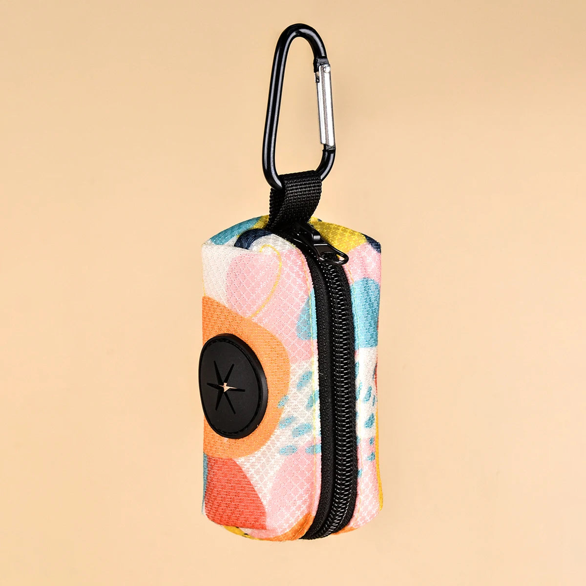 Abstract Designer Print Pet Poop Bag Holder | Cute Compact Waste Bag Dispenser for Dog Leashes