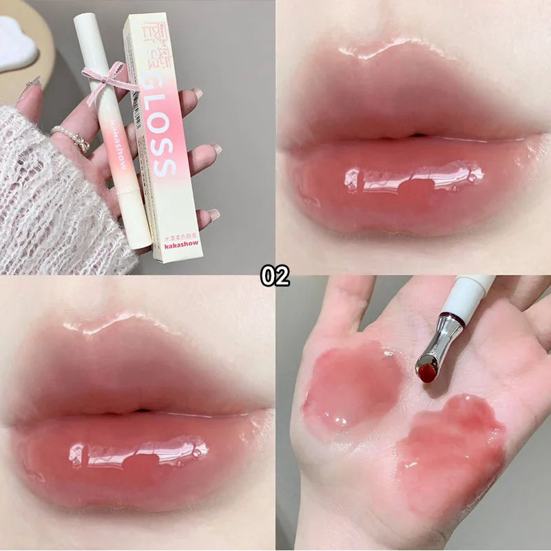 Mirror Glossy Water Lip Tint with Metal Applicator