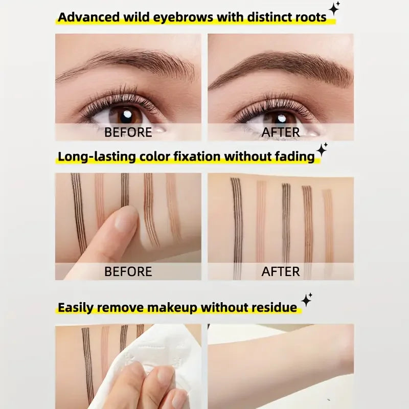K-Beauty 4-Tip Microblade Eyebrow Pencil (Waterproof & Long-Lasting)
